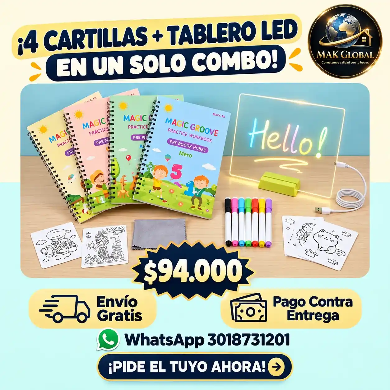 Combo educativo Magic Groove con tablero LED_11zon (1)_11zon